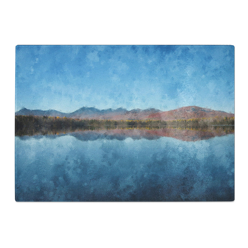 Lake Jerico in New Hampshire Painting Chopping Board, 0.4cm H x 28.5cm W x 39cm L
