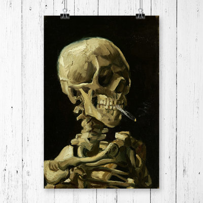 Vincent Van Gogh Cigarette with Skull - Frameless Print