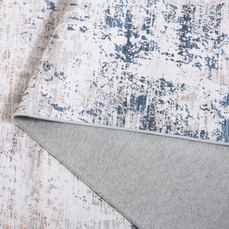 Tapis beige / bleu Malibu 944, Rectangle de 5 pi x 8 pi