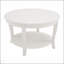 Table basse ronde traditionnelle avec tablette de rangement ouverte, conception en bois à 2 niveaux pour les petits espaces et l'esthétique moderne