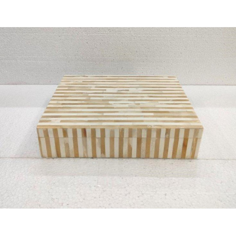 Dilan Bone China Decorative Box, 3" H x 11" W x 13.5" D