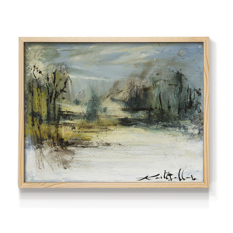 Wintery Horizon II - Reproduction encadrée - Restickable, H 8 po x l 10 po, Naturel