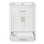Meuble-lavabo 24 po avec lavabo en céramique intégré, armoire de salle de bain avec 2 portes, 1 tiroir basculant et meuble-lavabo simple pour salle de bain de petite et moyenne taille-2071644535