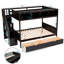 Lit superposé simple au-dessus d'un lit double avec tablette, escalier de rangement et 2 tiroirs - Transformez votre chambre à coucher en un espace chic, des tablettes, un escalier et une atmosphère douillette-332959292