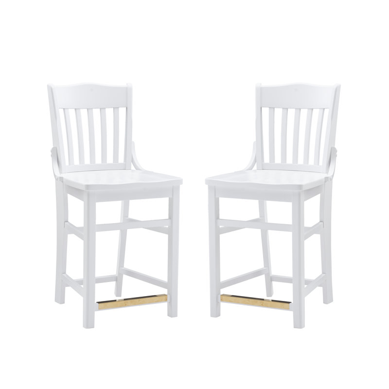 Tabouret de comptoir Frimmy Jace, Blanc, Tabouret de comptoir (siège d’une hauteur de 24