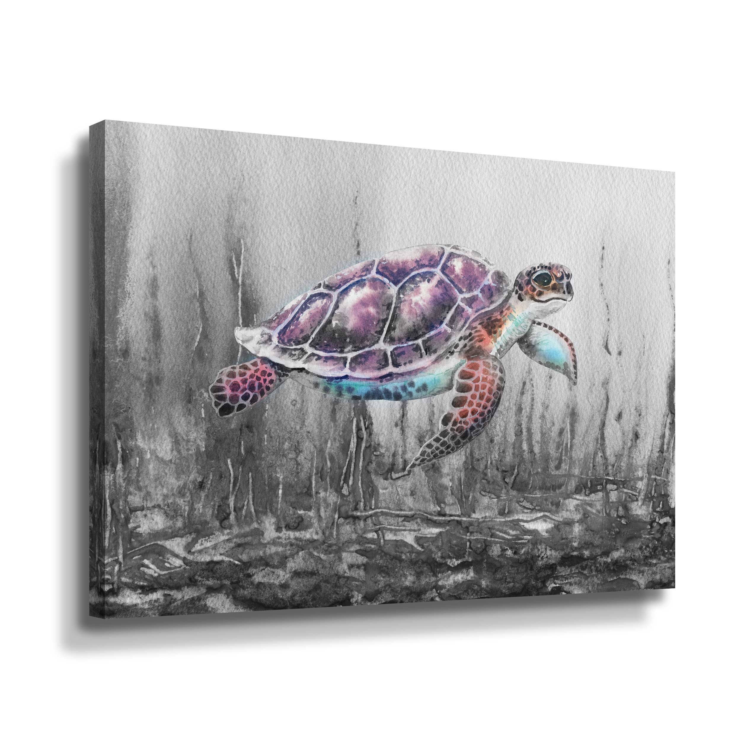 Beachcrest Home Seaglass Turtle I Framed On Canvas 2 Pieces Print & Reviews