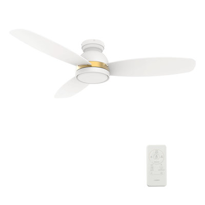 Smart Flush Mount Ceiling Fan with Light, Remote Control, DC Motor