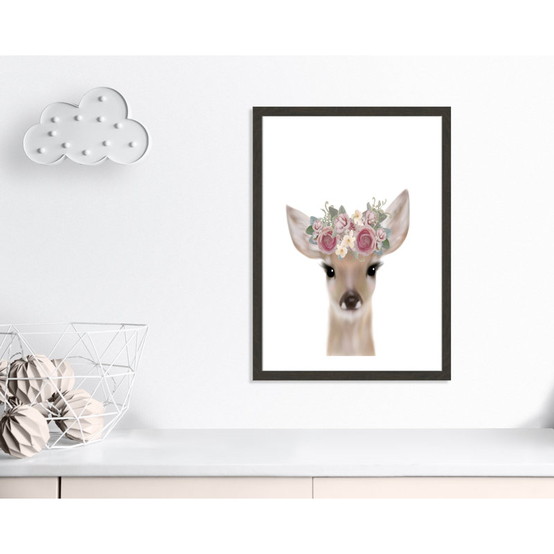 Décoration murale pour enfants, H 36,5 po x l 26,5 po x P 0,63 po, Cadre plat à grain de bois noir