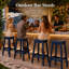 Ensemble de 4 tabourets de bar en PEHD bleu, hauteur de bar extérieure 29 po, tabouret de patio robuste résistant aux intempéries pour la piscine, la cour arrière, le balcon et l'assemblage facile