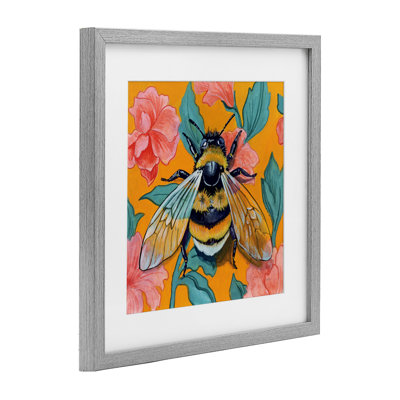 «Bumble Bee & Flower», impression encadrée sous verre, design par Kate Jarvik Birch