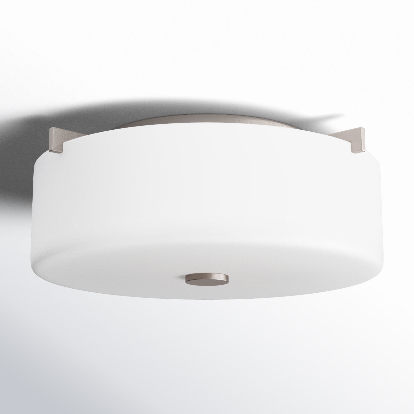 Kyoto 2 Light Flush Mount, Brushed Steel, No, No