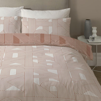 Averick Polyester Geometric Shapes Duvet Cover Set