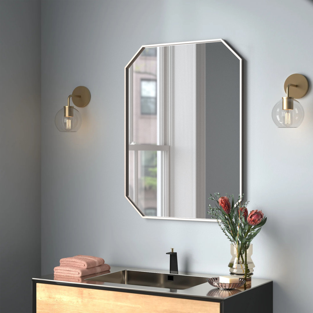 Bouchard Metal Octagon Wall Mirror Mercury Row® 