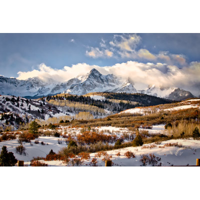 Hills And Valleys Leading To San Juan Mountains - Wrapped Canvas Print