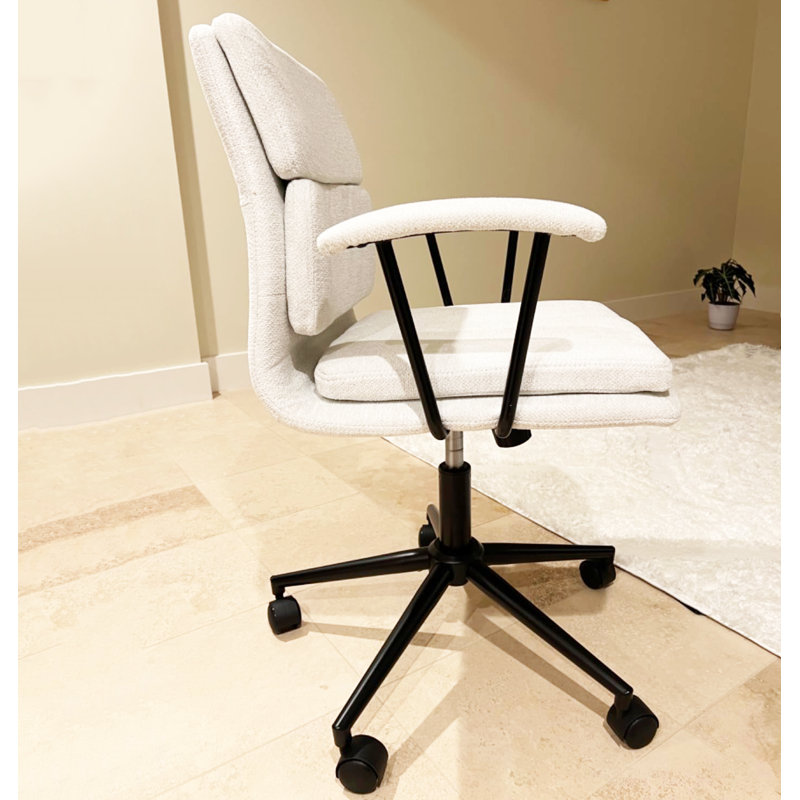 Aime Linen Office Chair, Ergonomic Office Chair,135° Rocking Mid Back Computer Task Chair