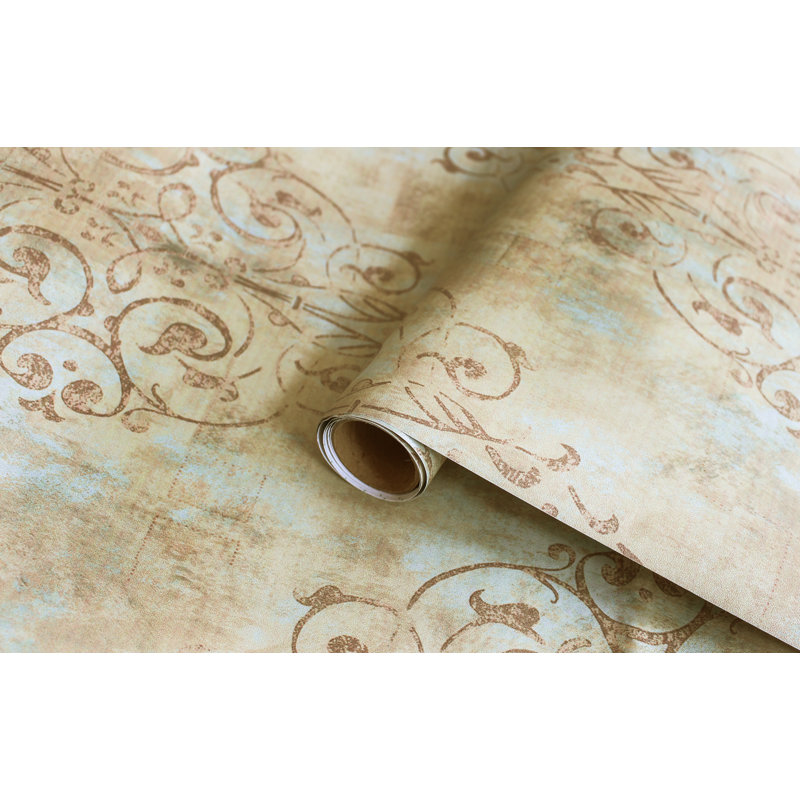Red Barrel Studio® Vintage French Damask Peel and Stick Wallpaper Deep ...