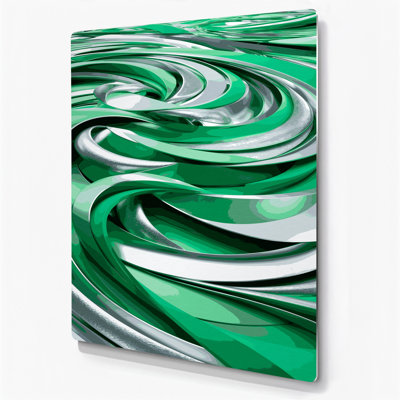 Abstract Landscape 53 Green Metal Wall Art