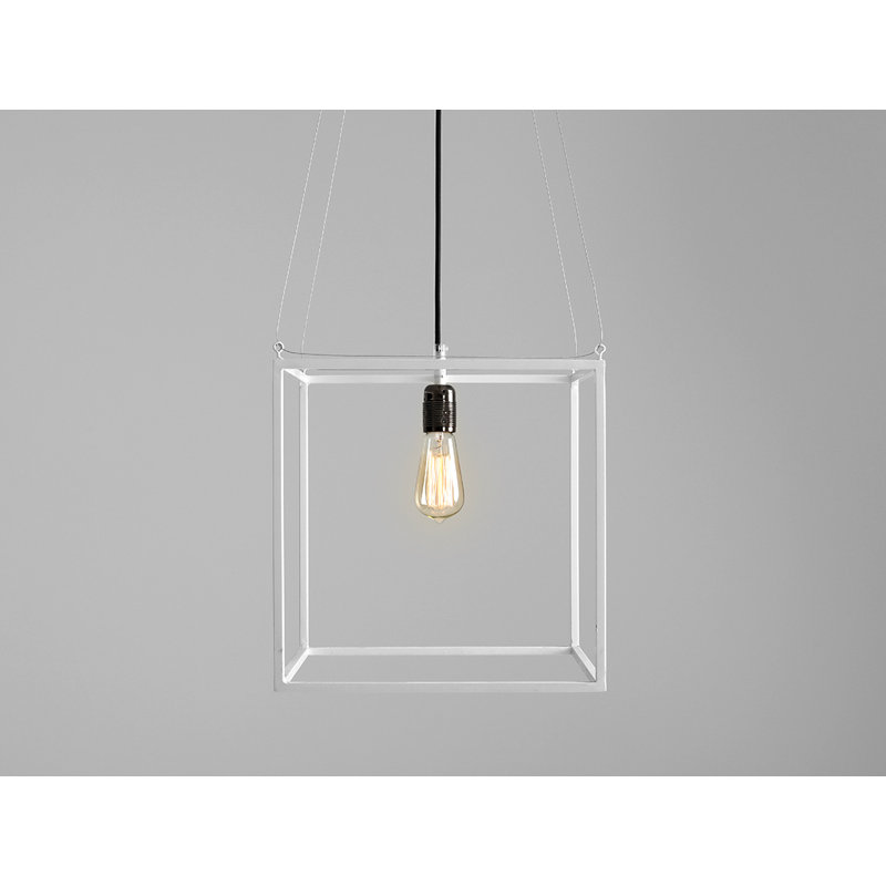 Allyssa 1 - Light White Square/Rectangle Pendant, White