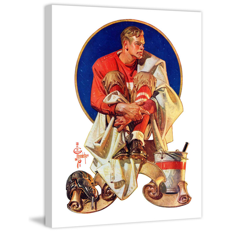 Football Hero by J.C. Leyendecker Print on Wrapped Canvas, 39" H x 30" W x 1.5" D