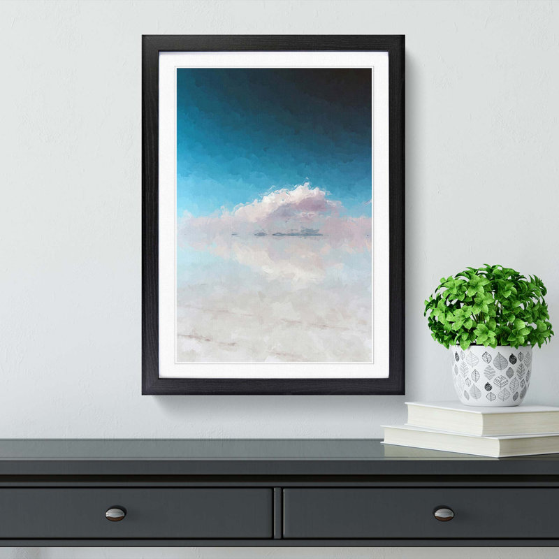 Salar De Uyuni Salt Flat in Bolivia Abstract - Picture Frame Graphic Art Print, 60cm H x 40cm W x 2cm D, Black