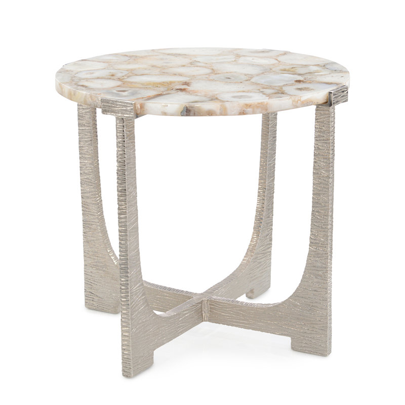 Table de bout en agate Unity, nickel