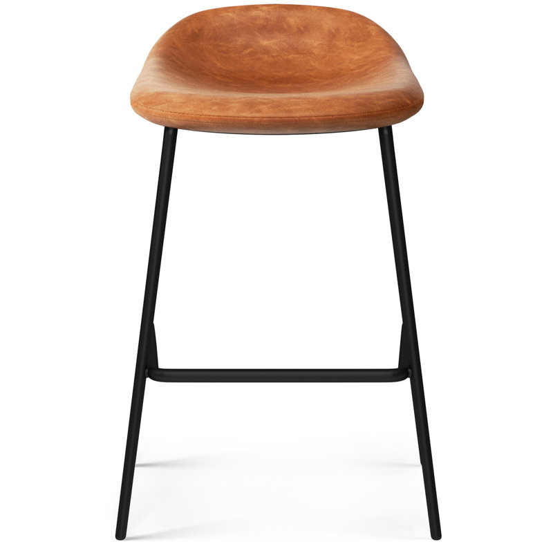 Tabourets rembourrés Dafney, Brun chameau, Tabouret de comptoir (siège d’une hauteur de 24