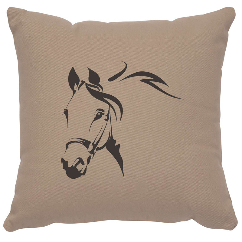 Coussin en coton à motif de cheval, Rouge