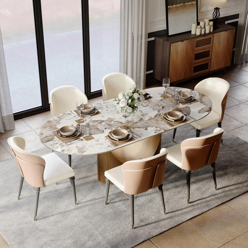 Chaises de salle à manger en cuir Modern Luxury