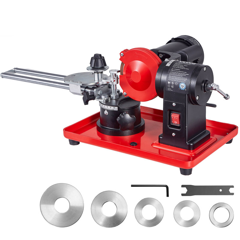 Aiguiseur de lame de scie circulaire, affûteuse à meule rotative à angle rotatif de 370 W 3590 tr / min avec meule de 5 po et 6 centres de scie - Convient aux lames de scie circulaire de F3,2 po à F27,5 po