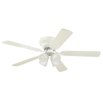 Contempora IV - blanc, 52 po Ventilateur de plafond d'intérieur avec pales réversibles en pin blanc / blanc délavé