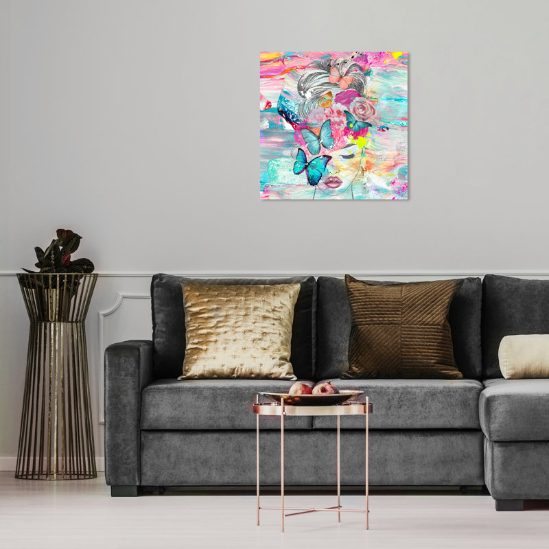 " Fashion And Glam Gusto, Modern & Contemporary Pink " by Oliver Gal, 16" H x 16" W x 1.5" D, Wrapped Canvas