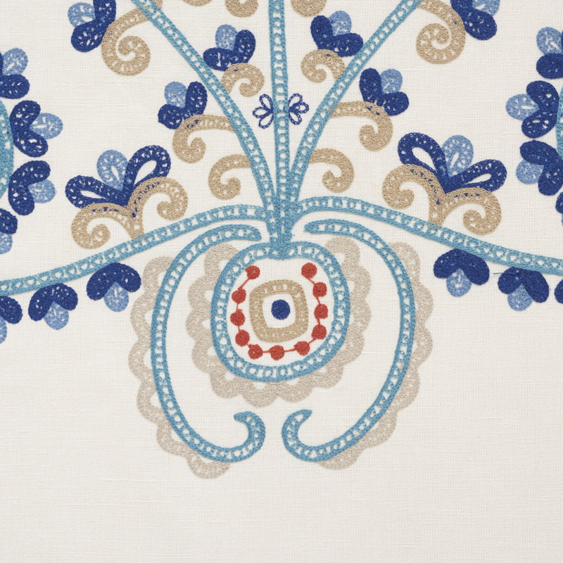 Estrella Embroidery Fabric, Indigo 