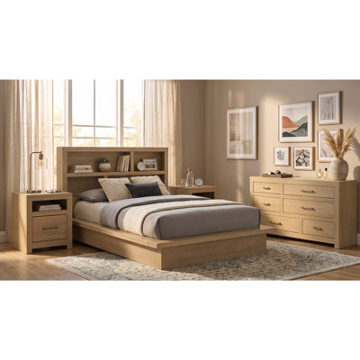 Hayes Light Oak Queen 4-Piece Bedroom Set