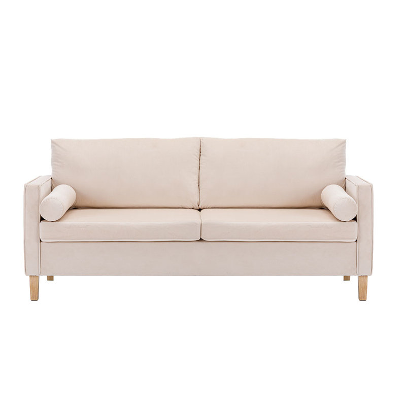 67.3'' Velvet Loveseat, Beige