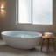 Baignoire profonde de 61 po à surface solide blanc mat avec contour antidérapant