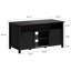 Table basse de style campagnard avec rangement, table de salon rustique avec portes de grange coulissantes et compartiment caché, table centrale en bois pour le salon, noir-1852199787