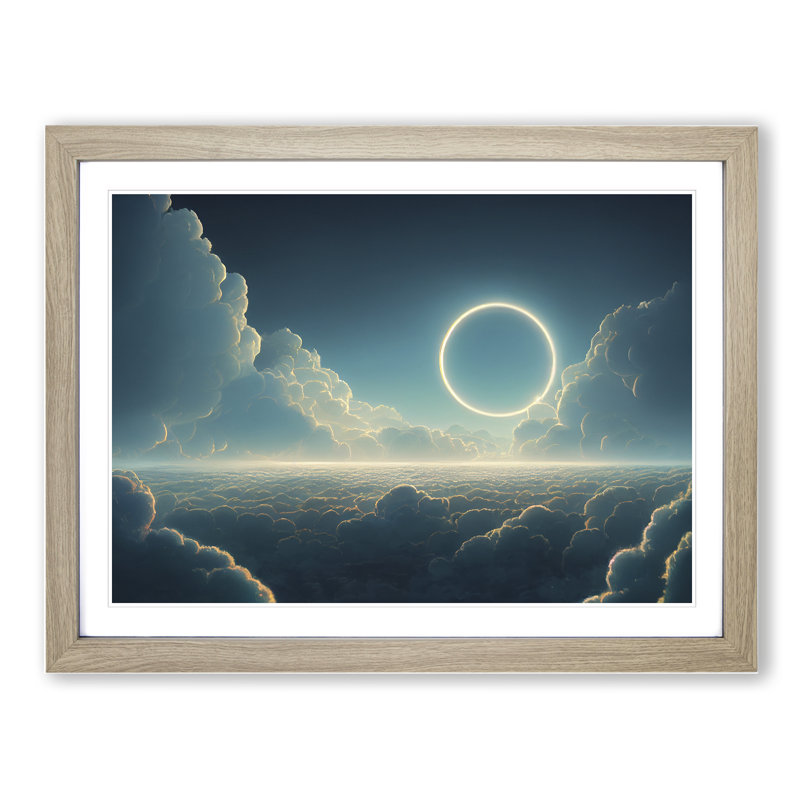 Clouds in the Sky - Framed Print, 46cm H x 64cm W x 2cm D, Oak