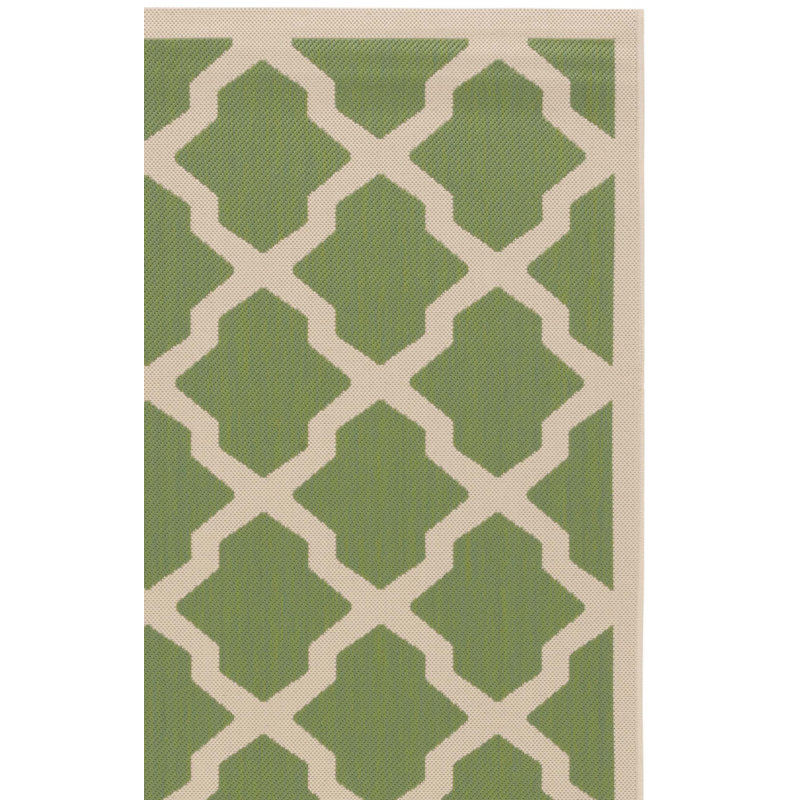Bordeaux Geometric Green/Blue Indoor/Outdoor Area Rug, Runner 2'3" x 10'