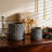 Handmade Gray Glazed Ceramic Planter Set Of 2, 6" & 8" Diameter-790494332