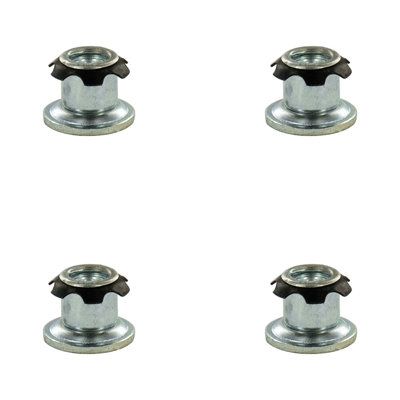 Outwater Industries Metal Threaded Single Star Type Leveler Inserts For 3/4 Inch Round Tubing, Heat Treated Steel And Zinc Plated Base, Fits Round 16-18 Gauge Tube, Thread: 1/4-20, 4 Pack