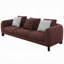 Canapé Meru avec 3 coussins décoratifs, tissu tweed rouge vin marron, 109 pouces