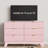 Fluted 47"W 6-Drawer Dresser w/Metal Handles, Bedroom Storage Chest, Tip-Resistant-1192785517