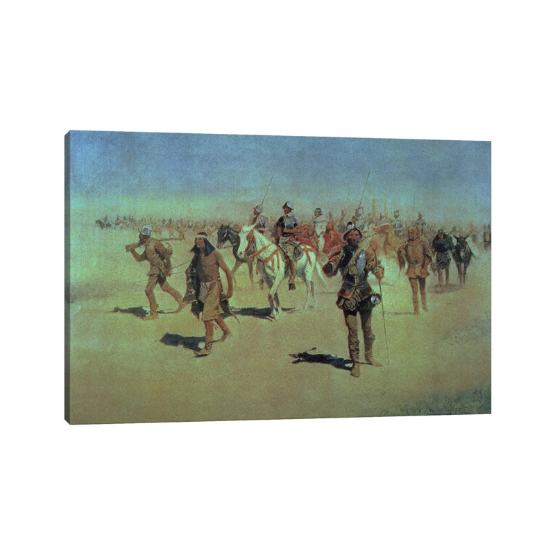 Francisco Vasquez De Coronado Making His Way Across New Mexico, 1905 by Frederic Remington - Wrapped Canvas Painting