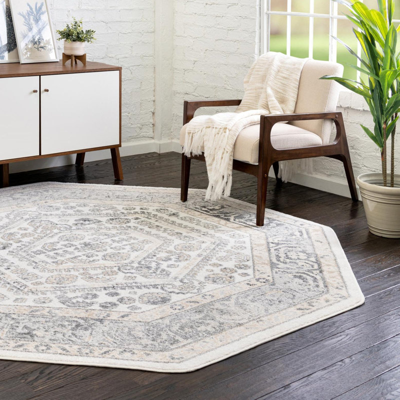 Tapis ivoire Edson, Octogone 7 pi x 7 pi