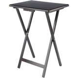 Wood Allen Folding Coffee Table With Rolling Cart - 19"W X 14.5"D X 25.9"H