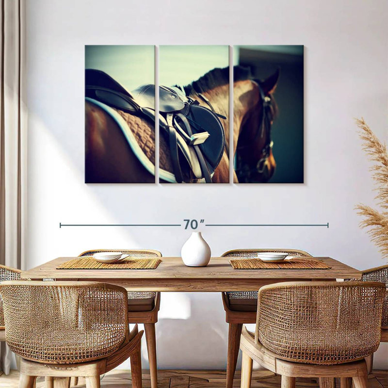 Saddled Brown Horse, 36" H x 57" W