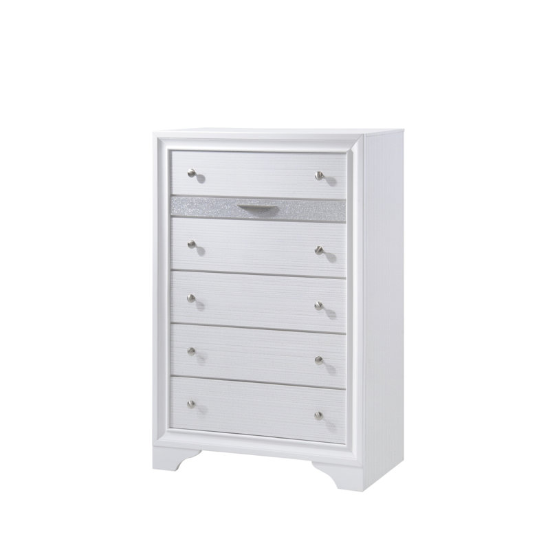 Commode 5 tiroirs de style traditionnel en bois
