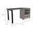 Light Gray 2-Drawer 2-Shelf Writing Desk