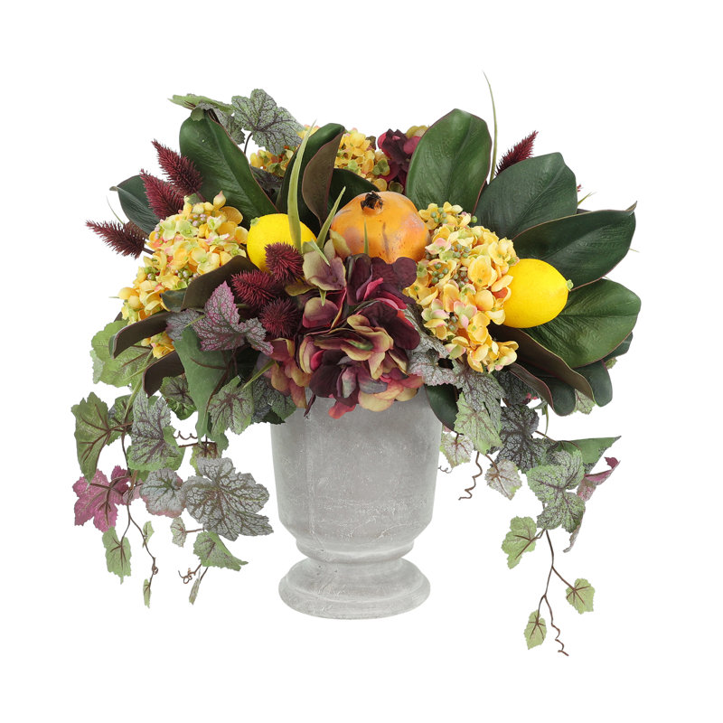 Pomegranate and Ivy Arranged in Stone Pot