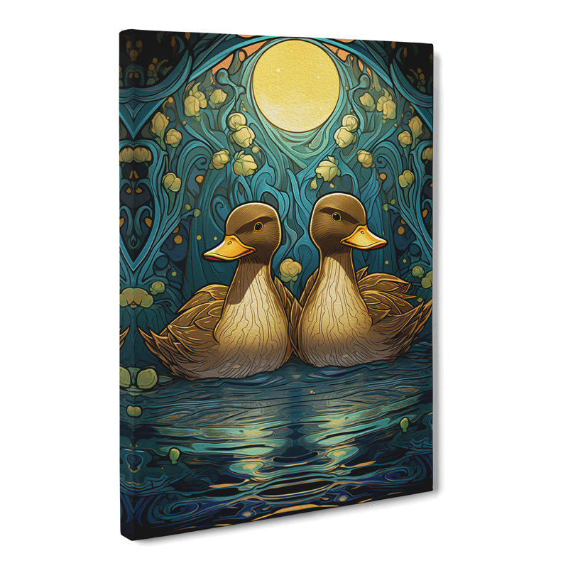 Rubber Ducks Nouveau - Print, 50cm H x 35cm W x 3cm D